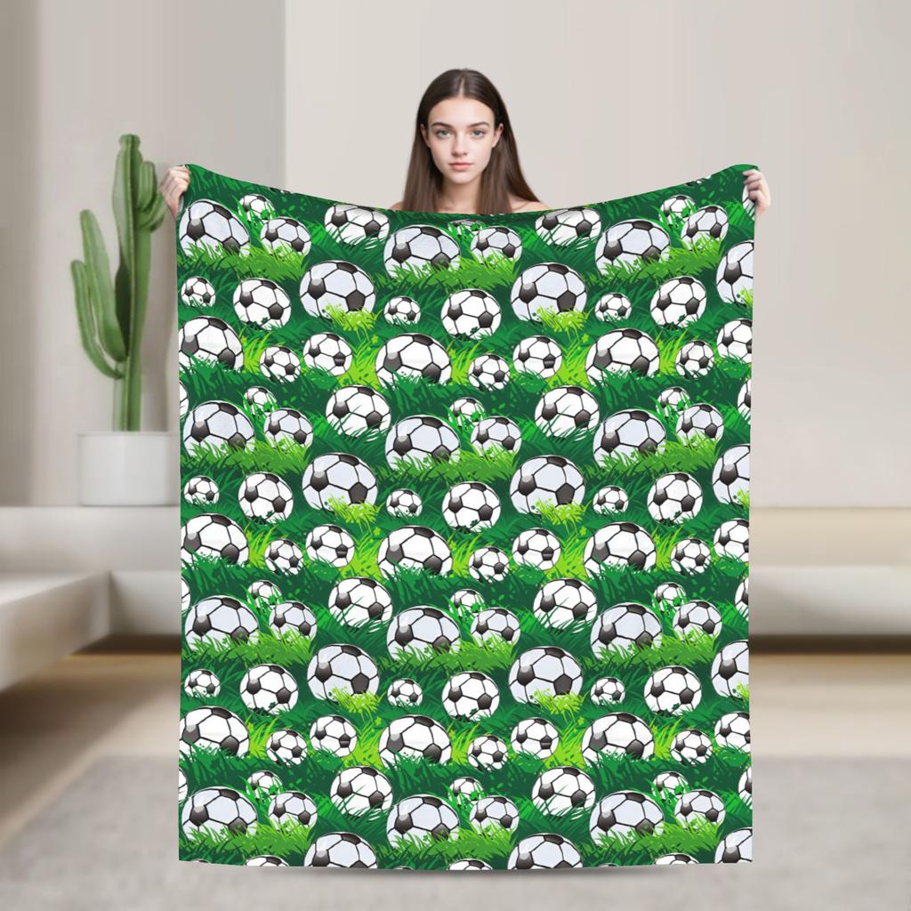 Football Pattern Plush Blanket Students Flannel Throw Blanket For Couch Chair Soft Warm Custom Quality Bedspread Gift