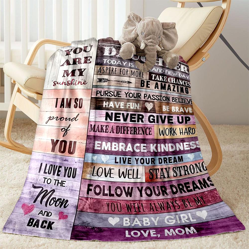 1pc Mom's Love Blanket Soft Cozy Lightweight for Travel Camping Picnics Sofa Office Bed Living Room Perfect Gift for Friends and Family