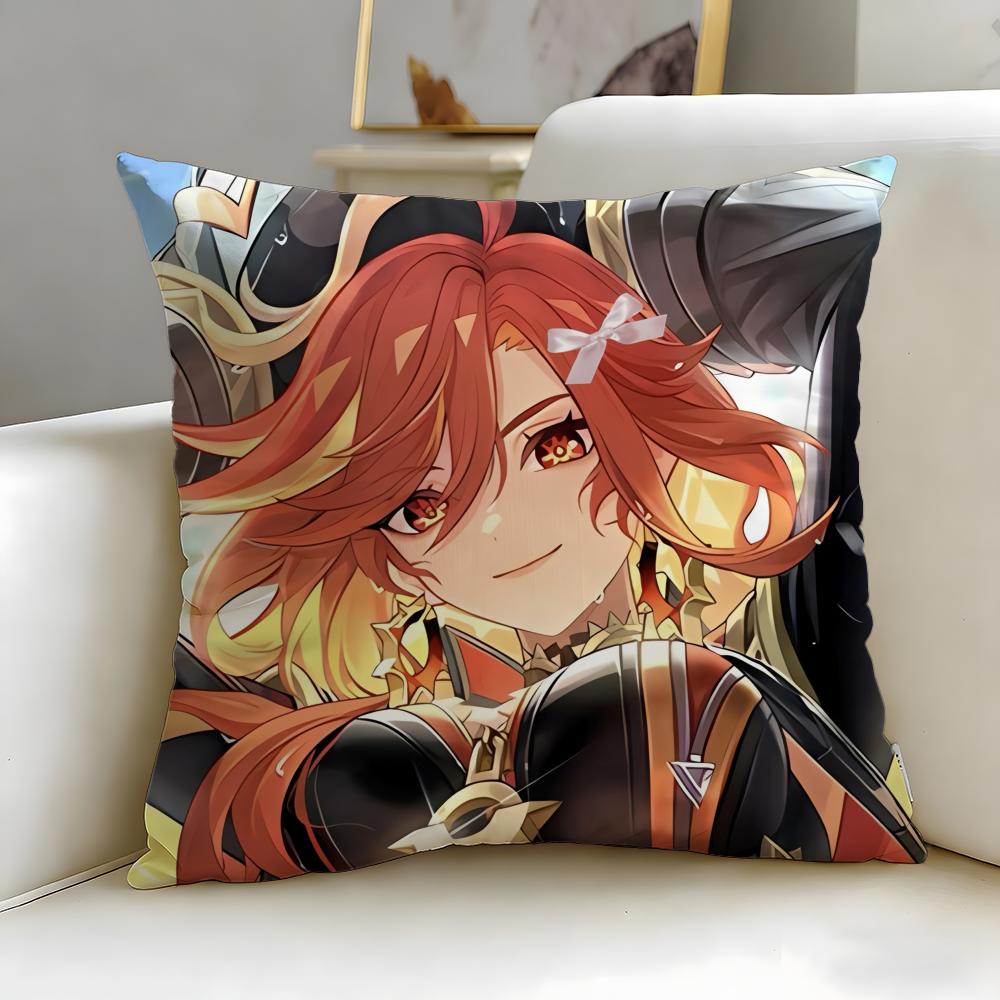 popular game character Mavuika Cushion Cover Soft & Easy-Wash Pillow Case – Versatile for Couch, Bed, Travel and Office