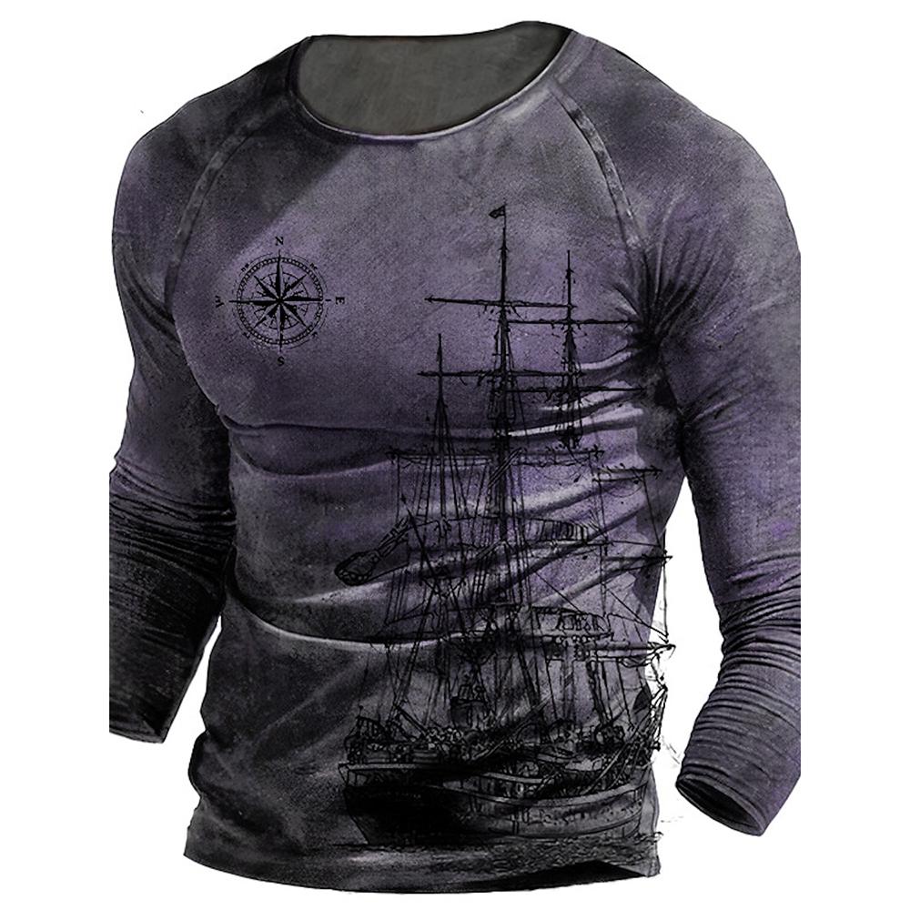 Men's Long Sleeve Graphics No Hunting Animals Leisure Sports Outdoor Sports T-Shirt Fitness Retro Classic Long Sleeve Top