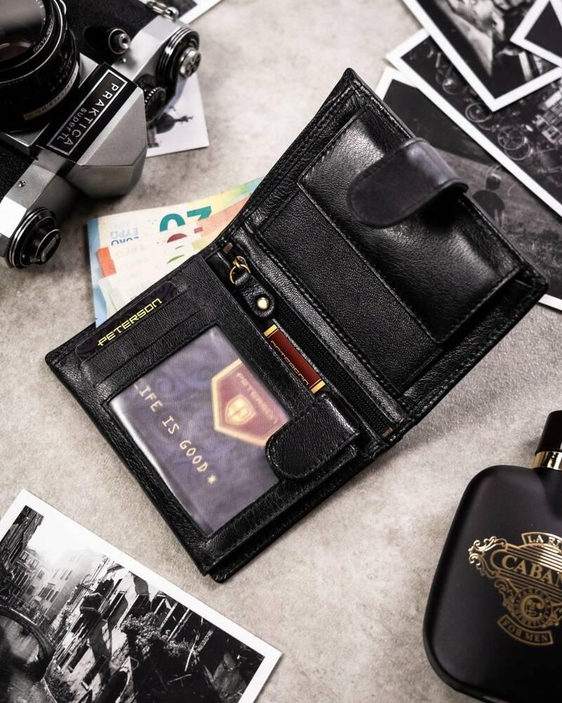 Geschenkset: elegantes Herren-Lederportemonnaie und Schlüsselanhänger - Peterson