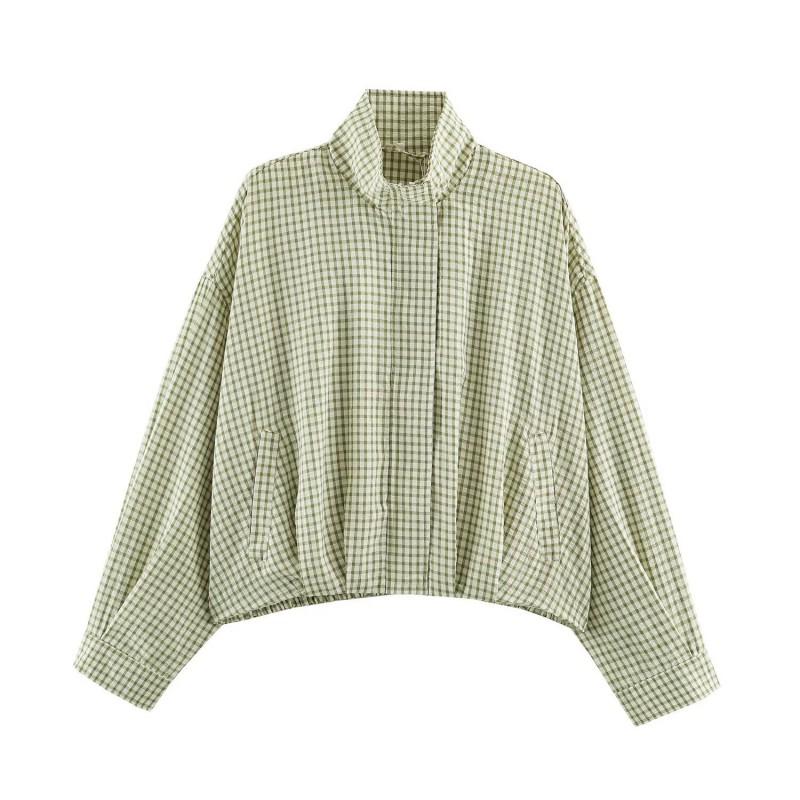 Womens Streetwear Plaid Pilot Jacket 2026