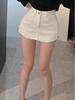 Women's Summer High Waist A-line Denim Skort with Side Zipper - Slimming and Hip-Hugging Design