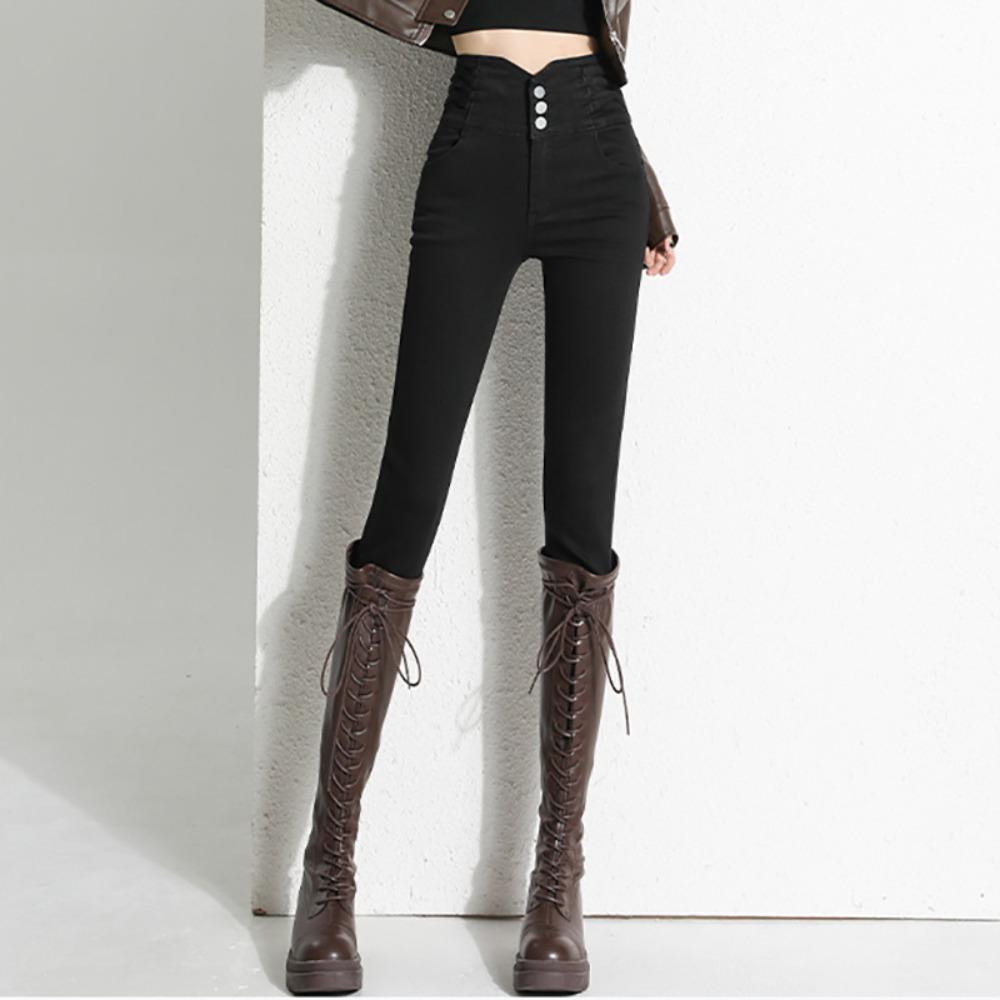 High-waisted Jeans Women's Autumn and Winter 2025 New Elastic Design Feeling Thin Spice Girl Pants Pencil Pants