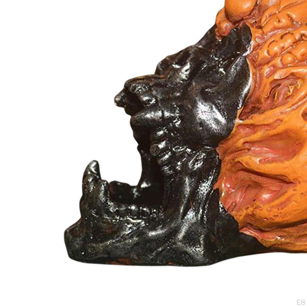 Pumpkin Skull Decoration Halloween Resin Craft Sculpture Horror Decor Ornament for Tabletop