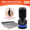 3pcs Impact Hex Converter for Screwdriver / Drill Bit 1/2 3/8 1/4-Inch Square Drive to 1/4-Inch Quick Release Hex Socket Adapter