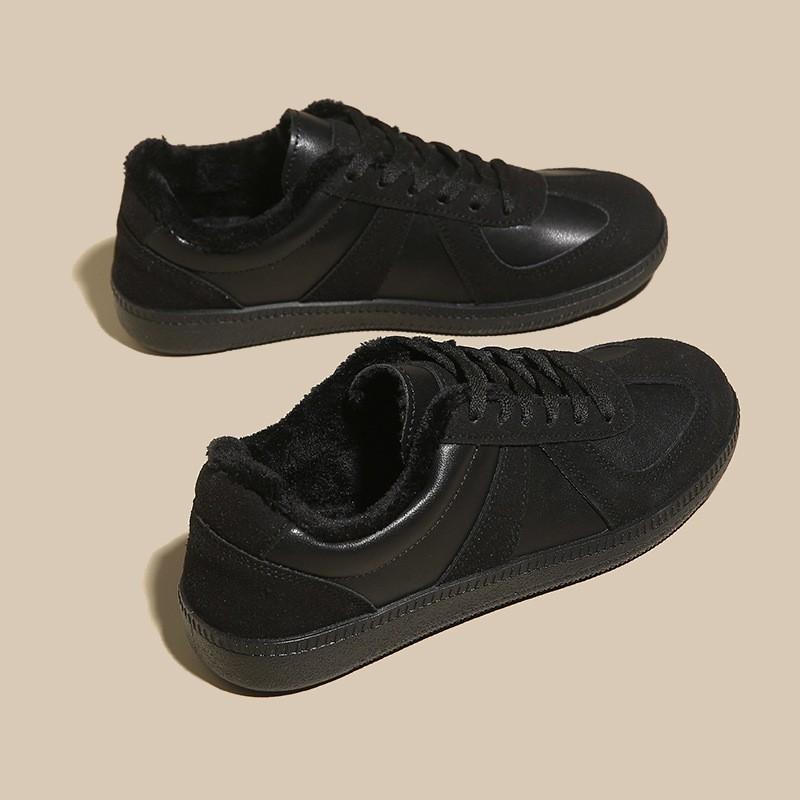 Winter neue Paar moralische Trainingsschuhe Damen vielseitige flachbodige Freizeitschuhe Samt warme Baumwollschuhe weiße Schuhe F