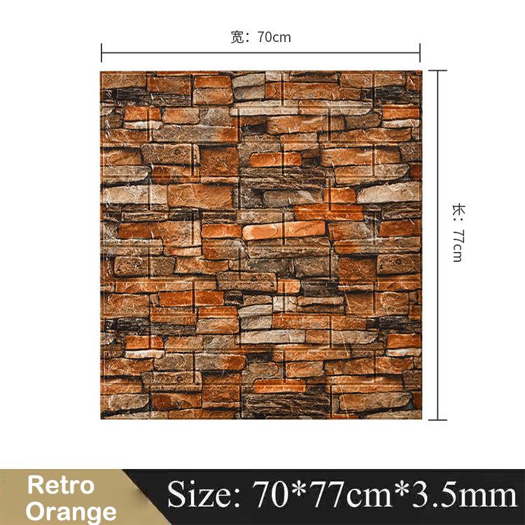 10Pcs 77*70cm 3D Wall Stickers Faux Brick Bedroom Home Decor Waterproof Self Adhesive Living Room Wallpaper