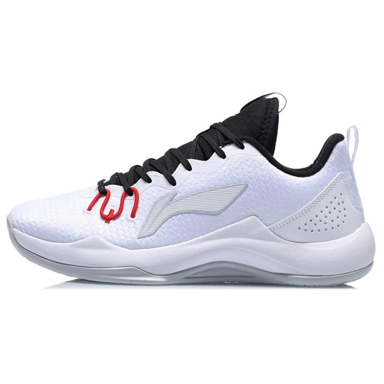 Li Ning Magic Cloud Cushioning Slip Resistant Abrasion Resistant Low Top Basketball Shoes Men's White ABPQ043-6