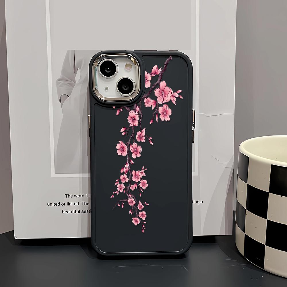 Pink Flowers Phone Case Suitable For IPhone 16 15 Plus 14 13 12 11 Pro Max XS XR 7 8 Case Cover Funda For IPhone 16 15 14 Plus