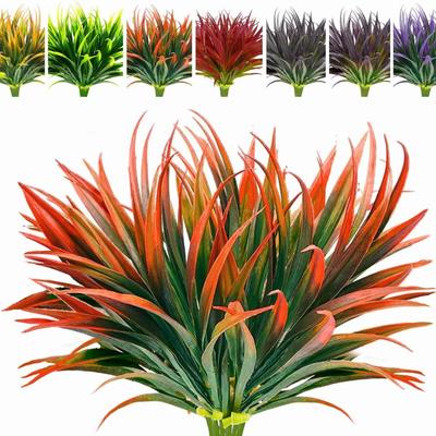 1 Pcs 14 Leaves Spring Grass For Christmas Wreath Home Outdoor Garden Decor Wedding Arch Accessories Scrapbook Artificial Plants