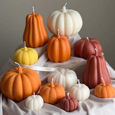 Silicone Pumpkin Scented Candle Mold Reusable Handmade Design Handmade Candle Mold Easy Demold Autumn Theme Mold DIY Supplies