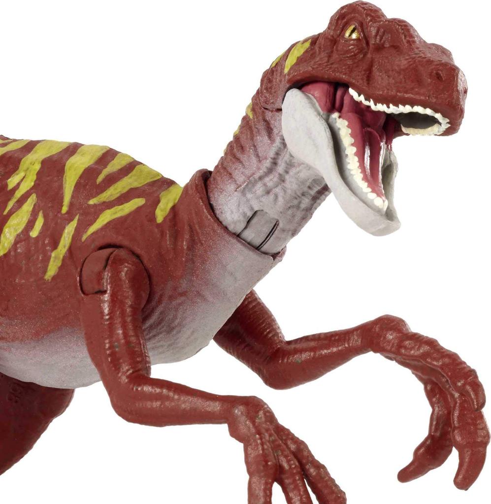 Mattel Jurassic World Realistische Mini-Actionfigur Sprung! Velociraptor [Gesamtlänge: 20cm] [Dinosaurier Spielzeug] [Ab 4 Jahren] HBX31