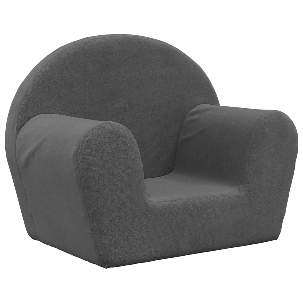Children S Sofa Anthracite Soft Plush