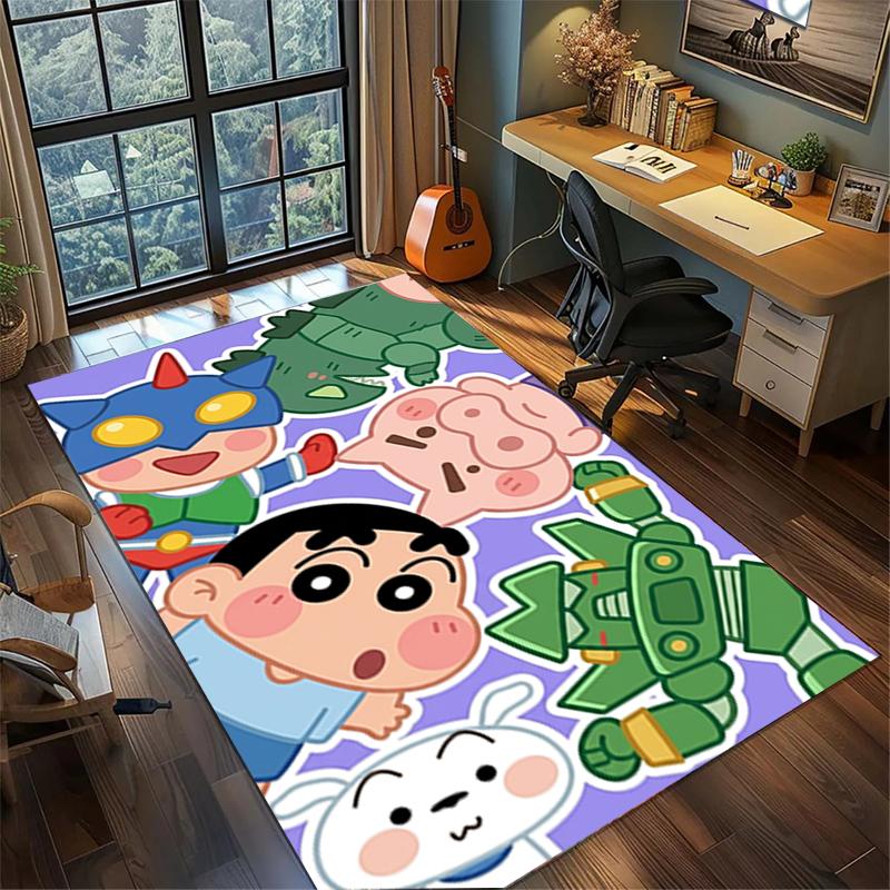 Gamer Room Decor Crayon Shin-chan Large Area Non Slip Washable Rug Carpet Floor Mat