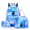 3-teiliges/Set Cartoon K-Pop bedruckter Rucksack mit Federmäppchen und Lunchtasche für Teenager Mädchen Jungen Schulranzen Kindergeschenk Große Kapazität Wasserdicht Reisetasche