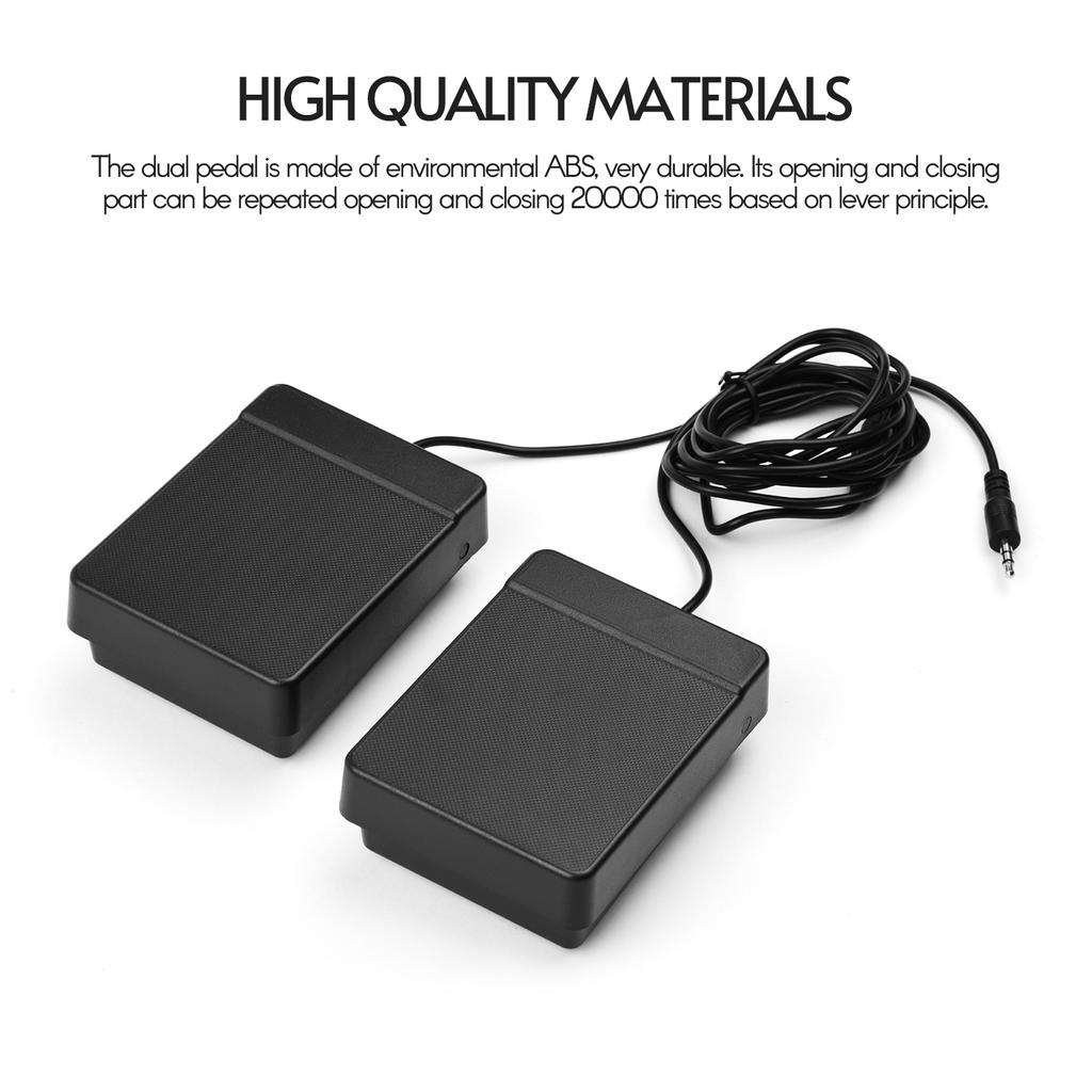 3.5mm Interface Compact Sustain Pedal Universal Dual Pedal for Musical Instruments Portable Folding Piano Electronic