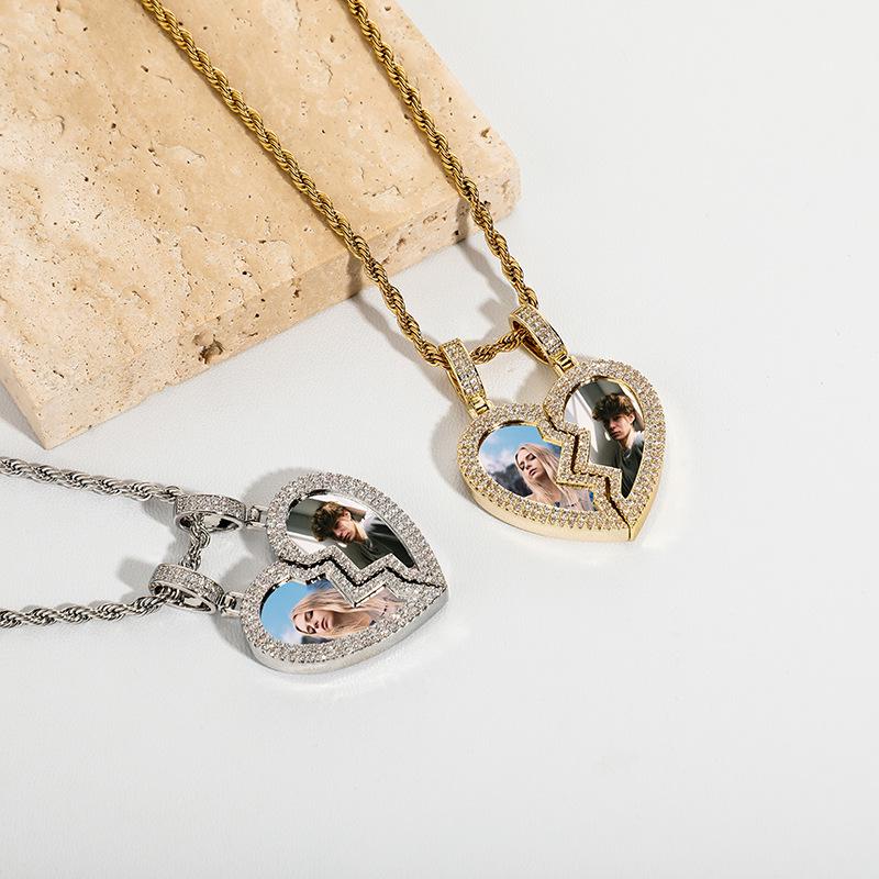 Jinao Heartbreak Memory Pendant: European & American DIY Photo Frame Necklace