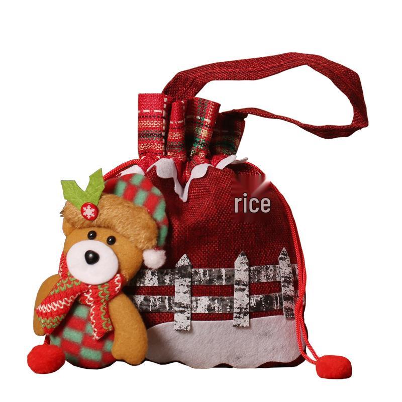 Christmas Eve Santa Gift Bag: Non-Woven Fabric Candy and Apple Small Gift Packaging