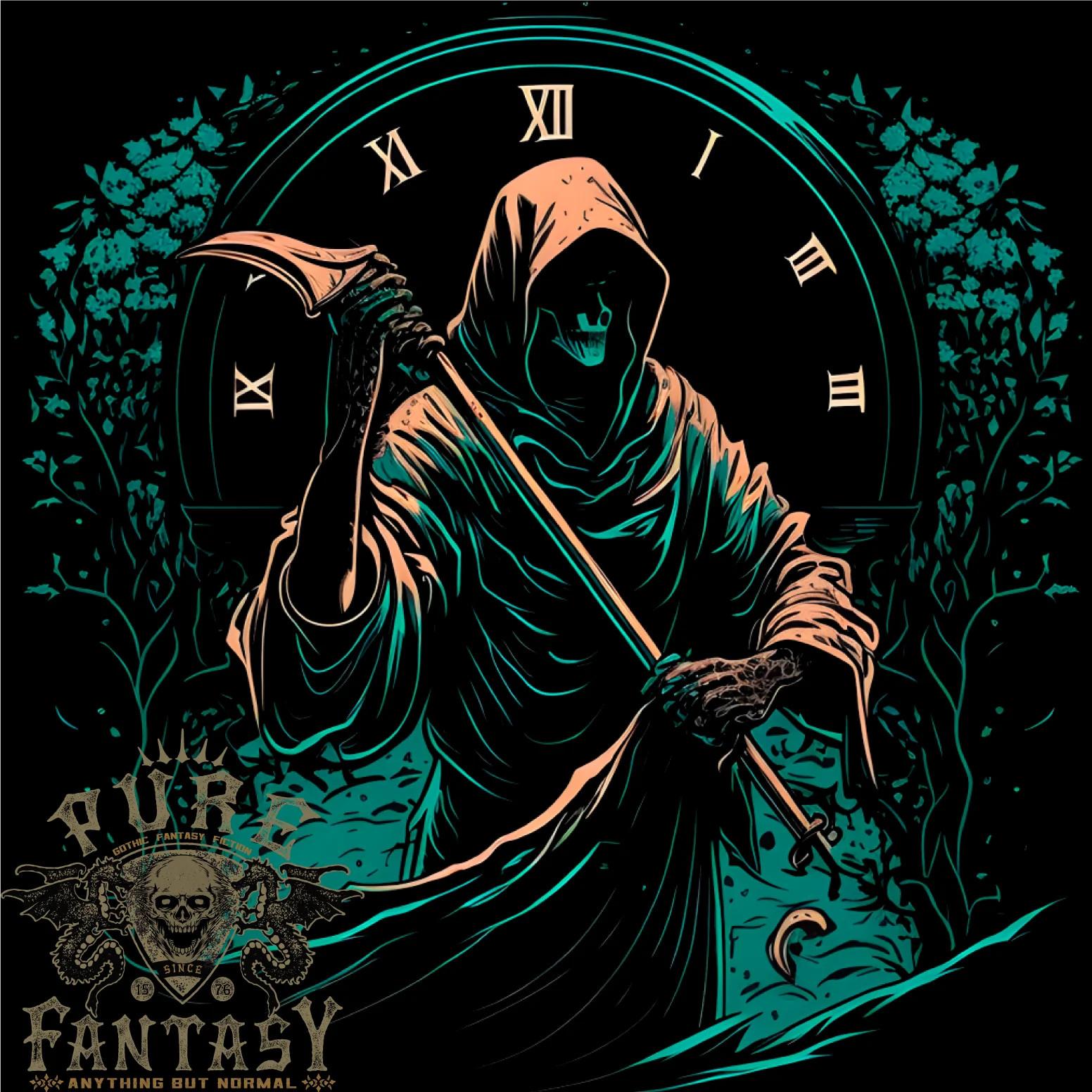

26 Grim Reaper Time Skull Death Gothic Mens Cotton T-Shirt Tee Top Unisex T-Shirt XXXL