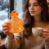Stretchy Tree Toy Mini Christmas Squeeze Toy Stress Relief Glitter Xmas Fidget Clear Shape for Adults Kids Party Favor Squeezable