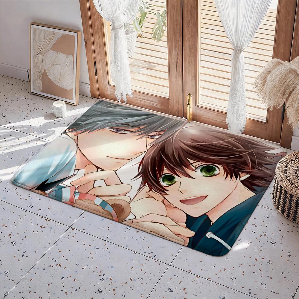 

Anime A Junjou Romantica Floor Mat Eco Flannel Doormat Non Slip Odorless Indoor Floor Rug Soft Short Plush Home Mat 50x80cm