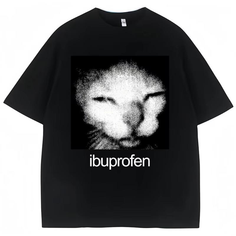 

Short Sleeved Round Neck Y2k Tshirt Men Clothing New in Top & Tees Mens T-Shirt Camisetas Vintage Funny Ibuprofen Cat Meme - ... S разноцветный