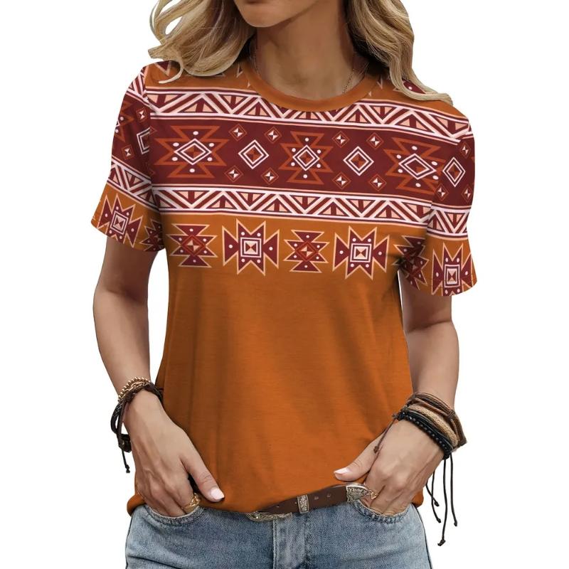 Simple Short-sleeved Fashionable Women s Clothing Round Neck Short-sleeved 3D Color Printed Round Neck T-shirt Comfortable Short-sleeved XS