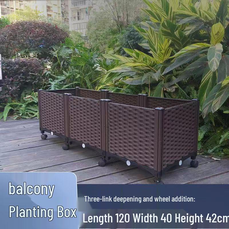 Extra Large Yellow-Edged Rooftop & Balcony Vegetable Planter Box