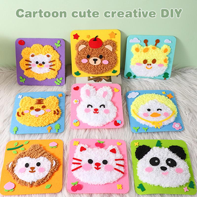 Diy Embroidery Doll Set For Kids, Sewing Arts And Crafts Kit, Easy To Do Cartoon Animal Sewing Projects Yarn Board