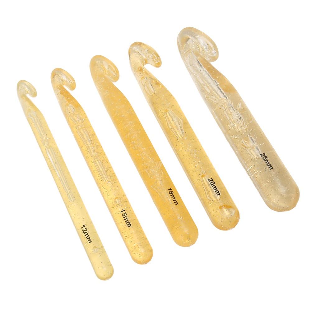 5pcs Thickened Handle Crochet Hook Set Ergonomic Crochet Hooks For Blanket Knitting