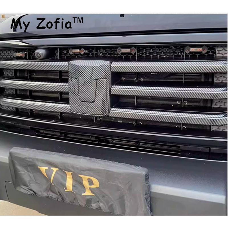 For Great Wall GWM Tank 300 2023 2024 2025 Car Front Emblem Badge Decals Black Steering Wheel Hub Logo Grille Cover Accessories