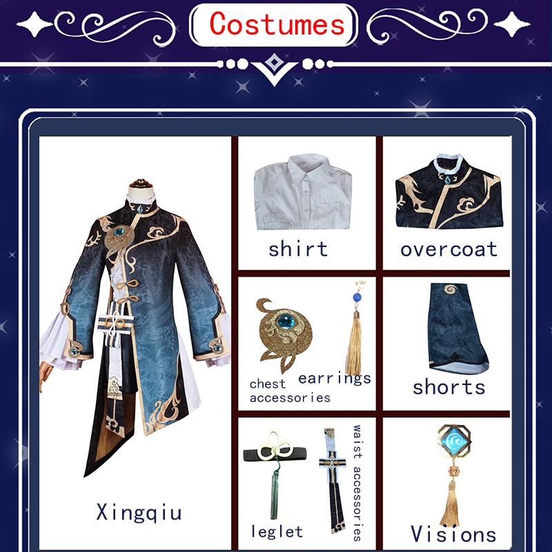 Ysir Impact Game Animation COS Clothes Green Liyue Port Feiyun Merchant Prince Xingqiu COS Set