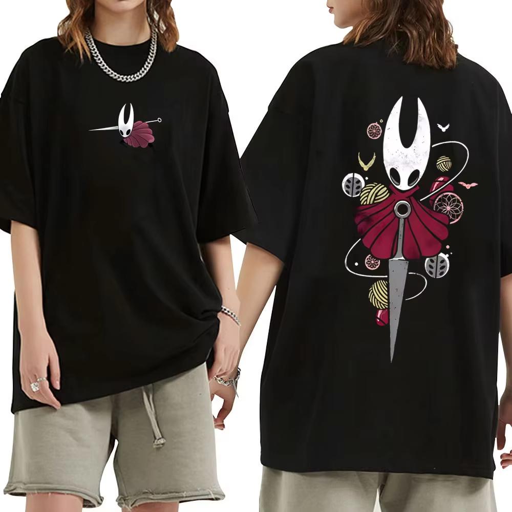 Game Hollow Knight Double Sided Print T Shirts Unisex Unisex Fashion Casual Streetwear Summer New High Quality Cotton Tshirt