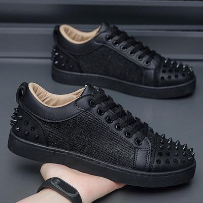 008 Men's Spring/Autumn Sports Shoes - Casual, Fashionable Little White Korean Black Board Sneakers