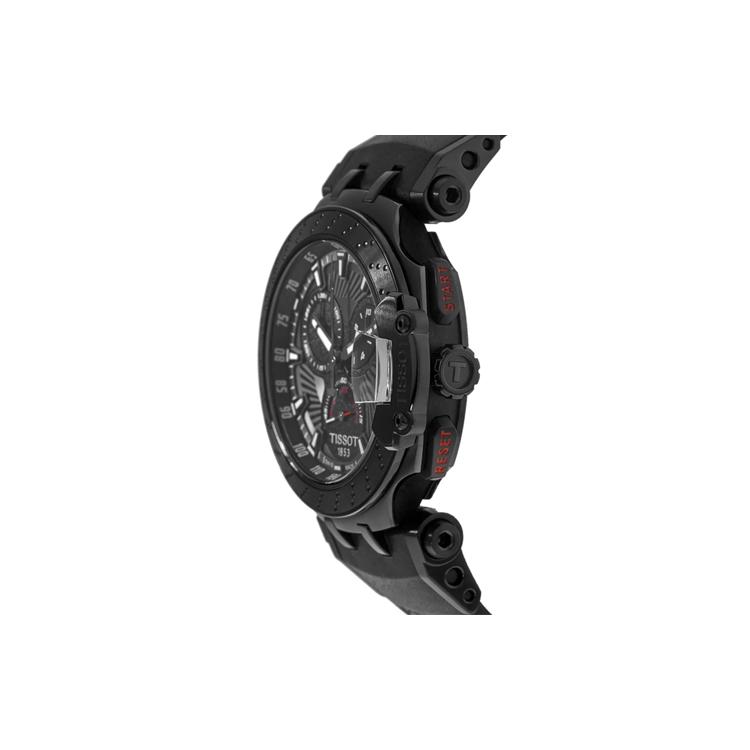 Tissot Collezione Race Movimento al Quarzo Resistenza all'Acqua 100m Orologi da Uomo Orologio 44mm e Oltre Quadrante Nero T115.417.37.061.04