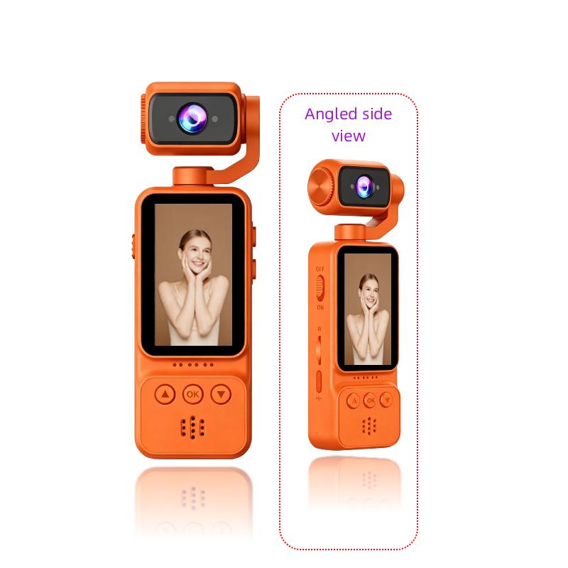 180° Rotating‑Lens Pocket Camera, Portable Handheld Camera with Image Stabilization for Outdoor Vlogging Cycling Hiking