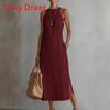 Polyester A Line Sleeveless Dress For Summer Vacation Casual Wear