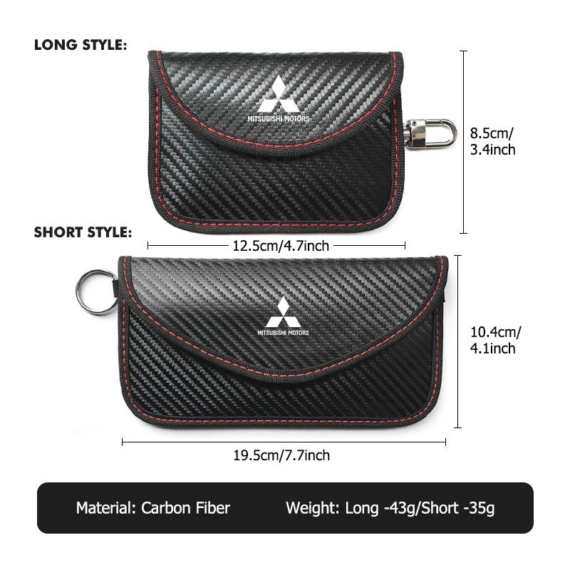 xkhr10 For Mitsubishi Car Styling Key Case Signal Blocker Bag RFID Shielding Pocket Accessories Lancer ASX Pajero Mirage Attrage