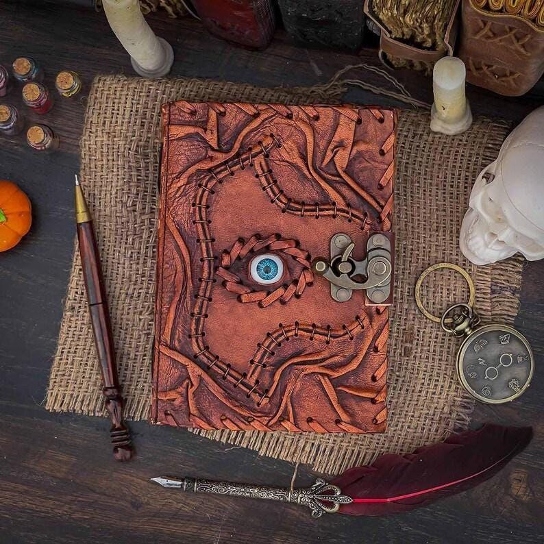 Leather Book of Shadows: Spell Grimoire - Deckle Edge Paper