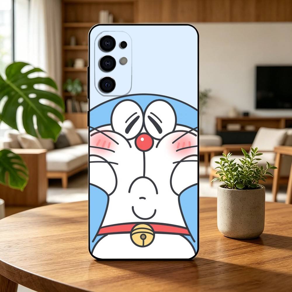 Cute Cartoon M-Doraemon Shockproof Phone Case Black Silicone Soft For Samsung S25,S24,S21,S22,S23,S30,Ultra,S20,Plus,Fe,Lite