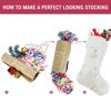 New Glitter Plush Christmas Stocking Fireplace Mantel Hanging Decor Festive Home Ornament Gift Bag
