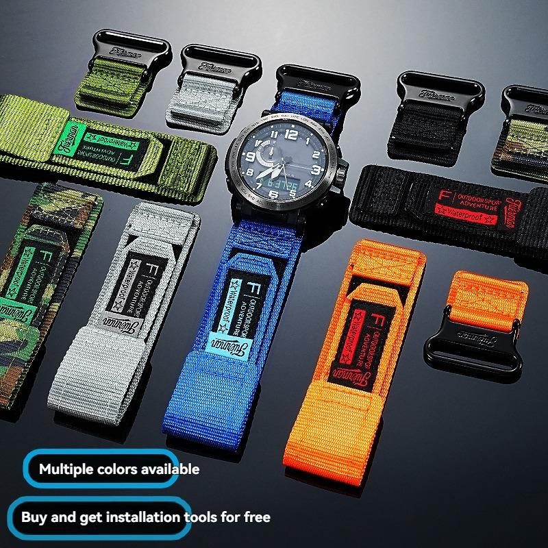 23mm 24mm Nylon Watch Strap for Casio PROTREK PRG-650 PRG-600 PRW-6600 PRW-61Y/50Y/51/70Y | Breathable Canvas  Watch Accessories