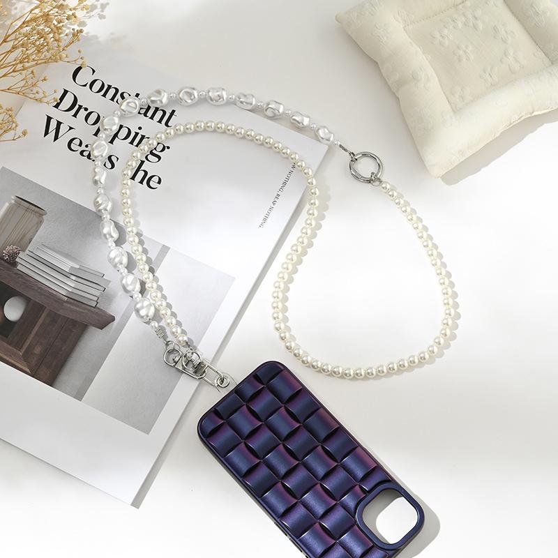 Korean Pearl Chain Beaded Phone Lanyard Crossbody Elegant Bag Chain Lightweight for Shopping and Work Use