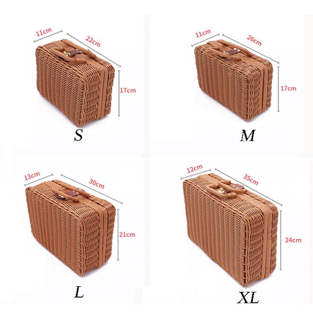 Quality Bamboo Frame with Handle for Cosmetic,Clothes,Sundries Photograph Props Storage Basket Storage Box Rattan Suitcase