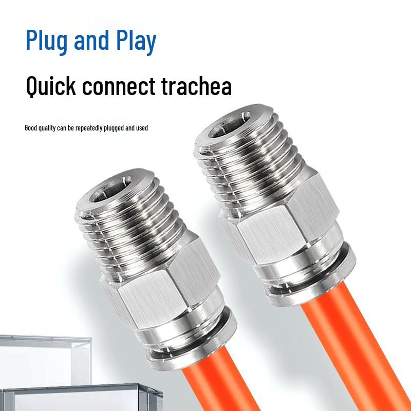 304 Stainless Steel Pneumatic Quick Push-in Connector, PC16-06/PC8-02 Swivel Elbow, PL6-M5/04