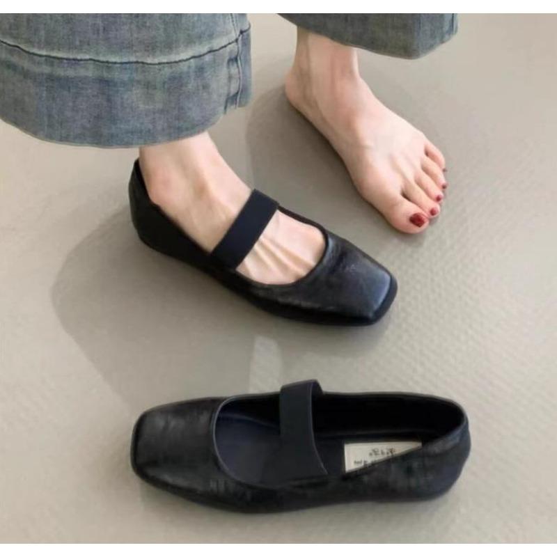 

Fashion New Fashionable Women s Fashion Flat Shoes Square Head Shallow Mouth Soft Sole Comfortable Non-slip Wear Resistant Slip-on Shoes 35