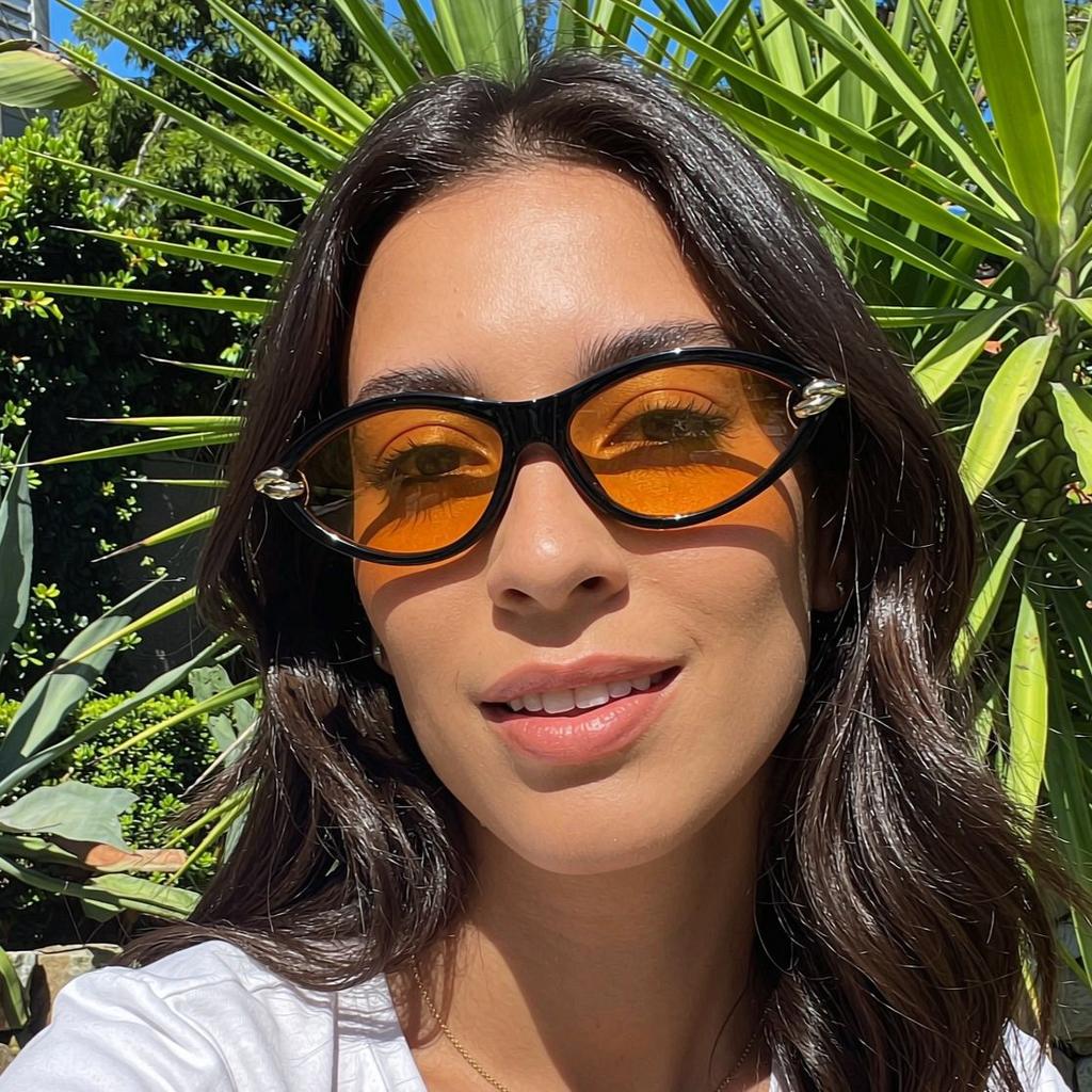 New personalized cat eye metal sunglasses men's and women's light luxury fashion high-end sense rope knot temple outdoor sunscreen sunglasses