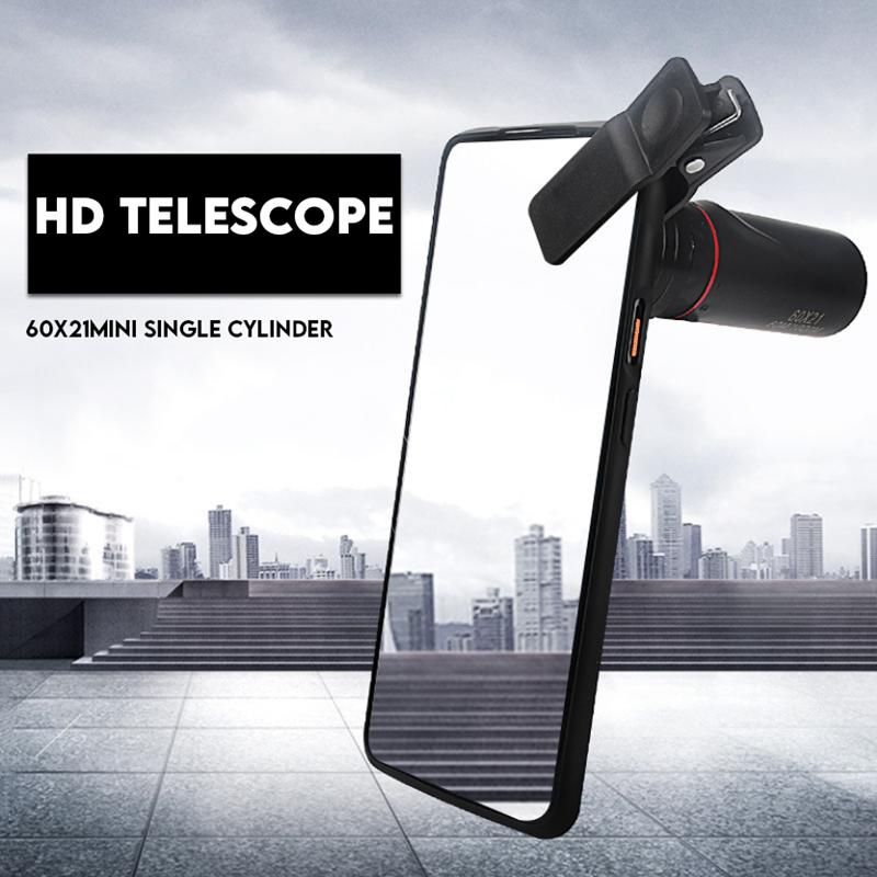 Hd Mini Monocular Telescope Portable Phone Zoom Lens With Fixing Bracket Outdoor Camping Bird Watching Long Distance Observation Optical Tool