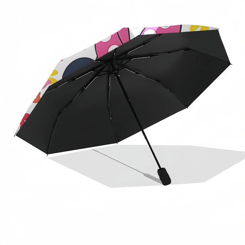 Minnie Mouse, Bowtique Themed Automatic Opening and Closing Umbrella, Brightly Colored 8-rib Portable Umbrella, Suitable for Men and Women, A Perfect